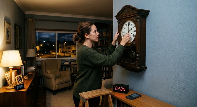 Mulher a acertar relogios em capa